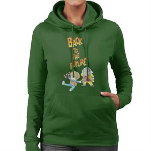 Back To The Future Marty And Doc Chibi Women's Hooded Sweatshirt