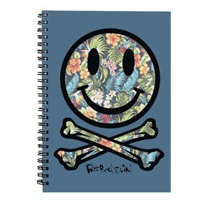 Fatboy Slim Tropical Floral Smiley And Crossbones Spiral Notebook