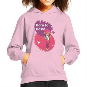 Boy Girl Dog Cat Mouse Cheese Born To Boss Kid's Hooded Sweatshirt