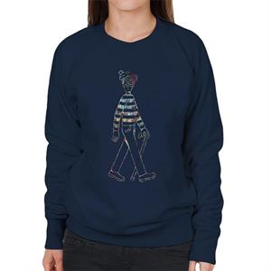 Where's Wally Beach Illustration Outline Women's Sweatshirt