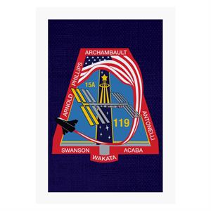 NASA STS 119 Space Shuttle Discovery Mission Patch A4 Print