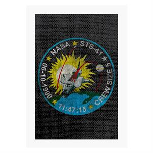 NASA STS 41 Discovery Mission Badge Distressed A4 Print