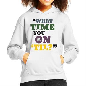 London Taxi Company What Time You On Til Text Kid's Hooded Sweatshirt