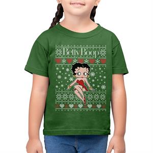 Betty Boop Christmas Knitted Pattern Kid's T-Shirt