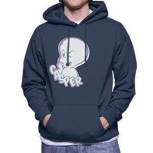 Casper The Friendly Ghost Winking Face Men's Hooded Sweatshirt