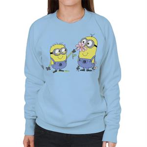 Despicable Me Minions Sniffing Flower Women's Sweatshirt