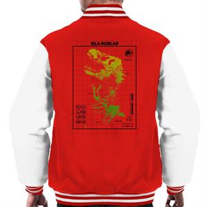 Jurassic Park Isla Nublar T Rex Map Men's Varsity Jacket