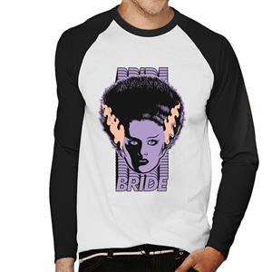 Bride Of Frankenstein Character Head Men's Baseball Long Sleeved T-Shirt