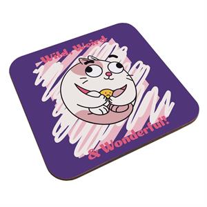 Boy Girl Dog Cat Mouse Cheese Cat Wild Weird Wonderful Coaster