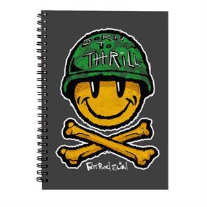 Fatboy Slim Born To Thrill Army Smiley And Crossbones Spiral Notebook