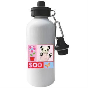 Sooty Soo Floral Text Butterfly Aluminium Sports Water Bottle
