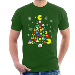 Pac-Man Christmas Tree Of Characters Men's T-Shirt