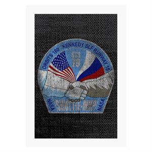 NASA STS 79 Atlantis Mission Badge Distressed A4 Print