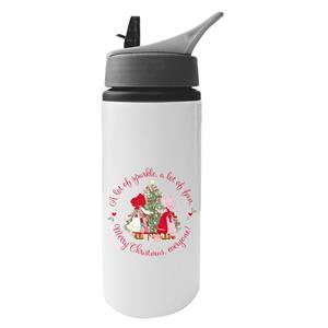 Holly Hobbie Christmas Sparkle And Fun Aluminium Water Bottle With Straw