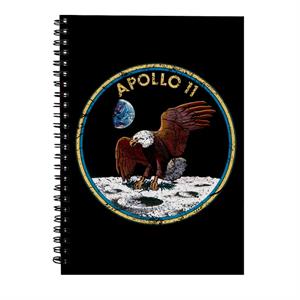 NASA Apollo 11 Mission Badge Distressed Spiral Notebook