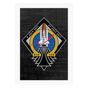 NASA STS 135 Space Shuttle Atlantis Mission Patch A4 Print