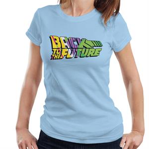 Back To The Future Striped Colourful Logo Women's T-Shirt