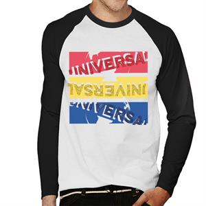 Universal Pictures Red Yellow Blue Logo Men's Baseball Long Sleeved T-Shirt