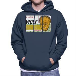 The Wolf Man Caution Extreme Danger Men's Hooded Sweatshirt