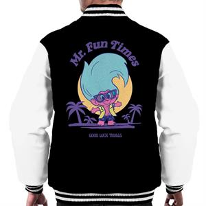 Trolls Mr Fun Times Good Luck Trolls Men's Varsity Jacket