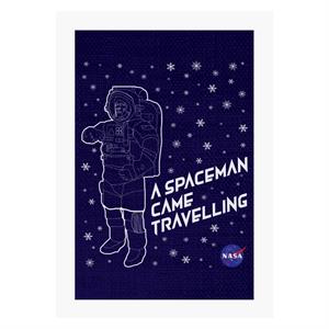 NASA Christmas A Spaceman Came Travelling A4 Print