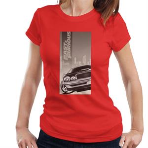 Fast and Furious Dodge Charger City Backdrop Women's T-Shirt