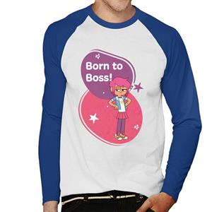 Boy Girl Dog Cat Mouse Cheese Born To Boss Men's Baseball Long Sleeved T-Shirt