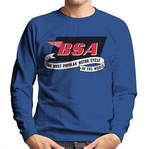 BSA Most Popular Motor Cycle In The World Logo Men's Sweatshirt