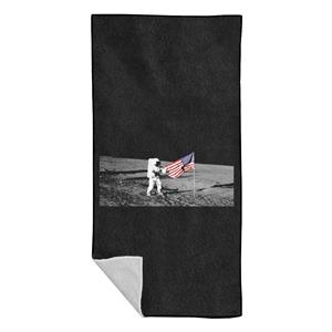 NASA Moon Landing Flag Beach Towel