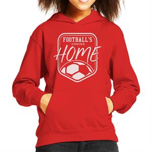 Football's Coming Home White Badge Kid's Hooded Sweatshirt