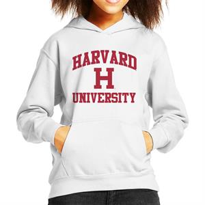 Harvard University Classic Text Logo Kid's Hooded Sweatshirt