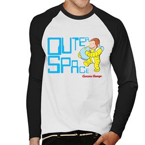 Curious George Outer Space Men's Baseball Long Sleeved T-Shirt
