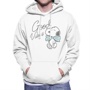 Peanuts Snoopy Good Vibes Bow Tie Men's Hooded Sweatshirt