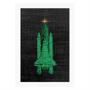 NASA Challenger Shuttle Christmas Tree A4 Print