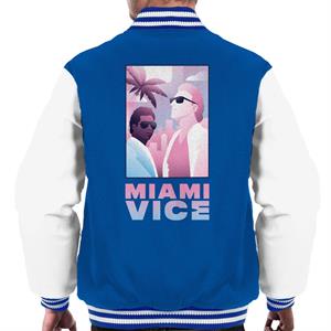 Miami Vice Sonny And Rico Airbrush Inspired Men's Varsity Jacket