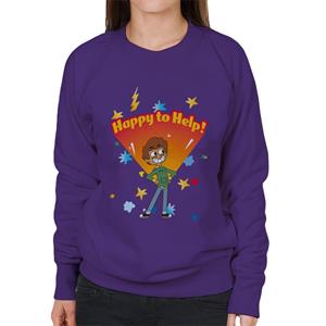 Boy Girl Dog Cat Mouse Cheese Happy To Help Women's Sweatshirt