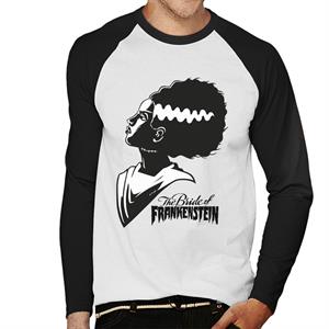 Bride Of Frankenstein Silhouette Men's Baseball Long Sleeved T-Shirt