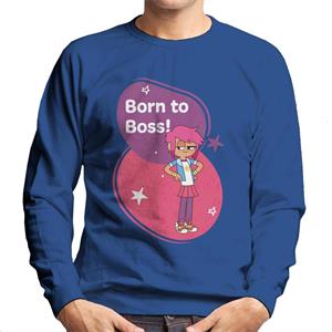 Boy Girl Dog Cat Mouse Cheese Born To Boss Men's Sweatshirt