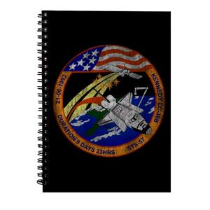 NASA STS 57 Endeavour Mission Badge Distressed Spiral Notebook