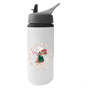 Holly Hobbie Christmas Joy Aluminium Water Bottle With Straw