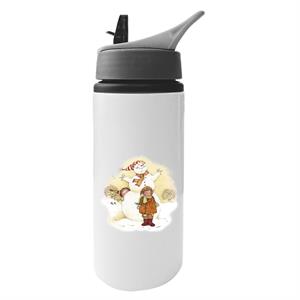 Holly Hobbie Christmas Snowman Aluminium Water Bottle With Straw