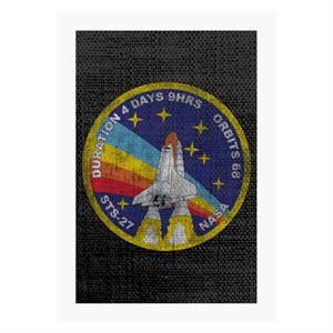 NASA STS 27 Atlantis Mission Badge Distressed A4 Print