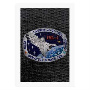 NASA STS 42 Discovery Mission Badge Distressed A4 Print