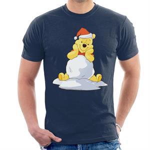 Disney Christmas Winnie The Pooh In The Snow Men's T-Shirt