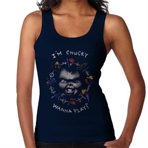 Chucky Im Chucky Wanna Play Quote Women's Vest