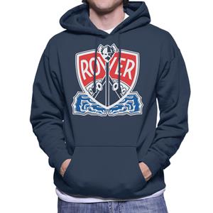 Rover Logo With Border British Motor Heritage Men's Hooded Sweatshirt