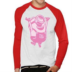 Despicable Me Minion Jumping Men's Baseball Long Sleeved T-Shirt