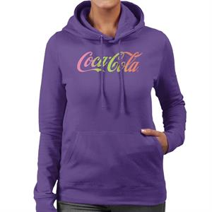 Coca Cola Rainbow Gradient Logo Women's Hooded Sweatshirt