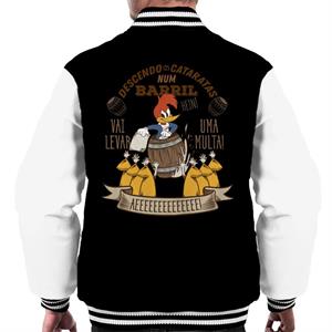 Woody Woodpecker Descendo As Cataratas Num Barril Men's Varsity Jacket