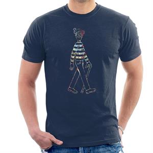 Where's Wally Beach Illustration Outline Men's T-Shirt